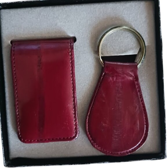 Mundi, Vintage Magnetic Eel Skin Money Clip & Key Chain Set, Brown - Picture 6 of 8